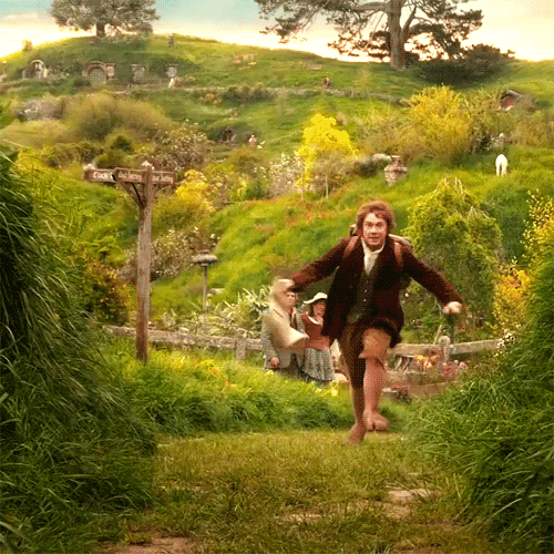 Bilbo leaving on an adventure
